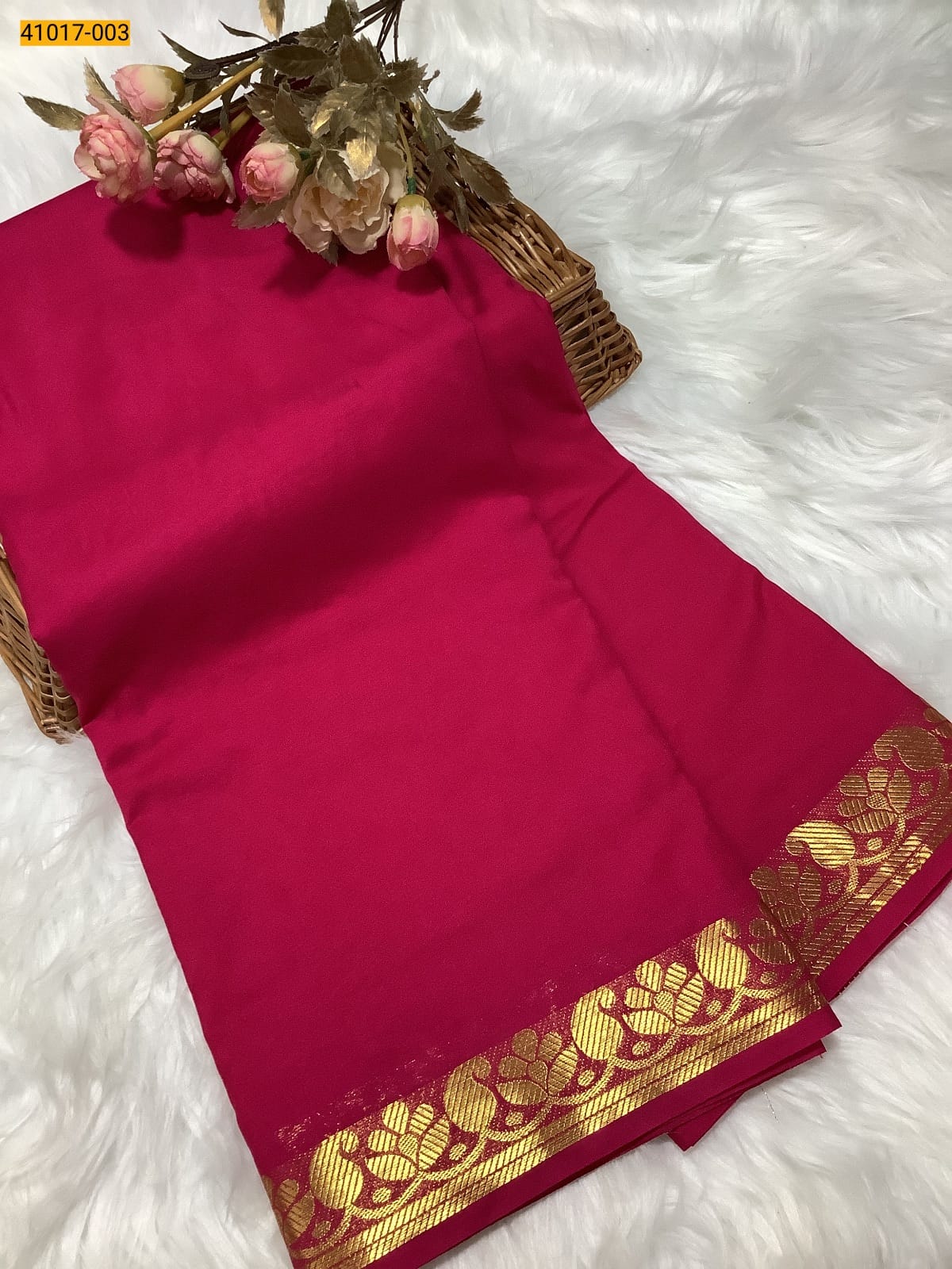 Step into elegance with this Viscose Warm Soft Fancy Crepe Mysore Silk Saree, designed to bring out your graceful charm